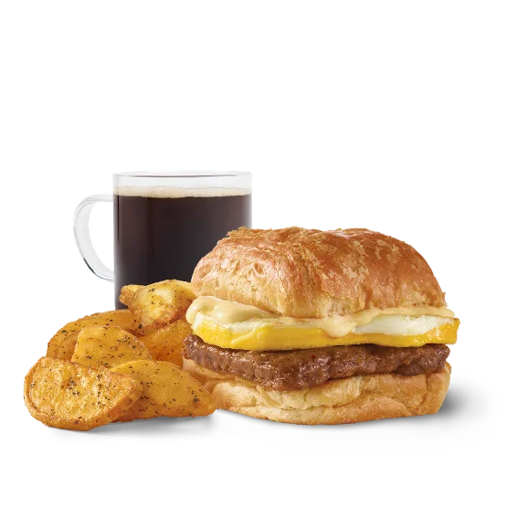 Latest Wendy's Menu with Prices 7 Sausage Egg Swiss Croissant Combo